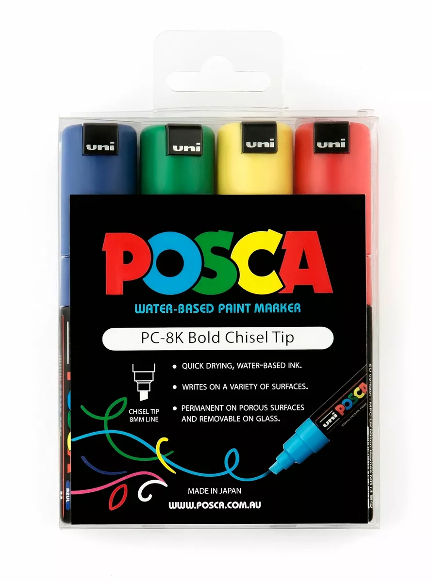 Uni-Posca Paint Marker - Red, Extra Broad Chisel, 15 mm