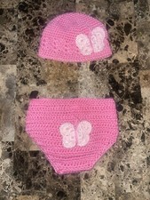 So Dorable 2 PC Hand Crocheted Hat Diaper Cover 0-3m Princess
