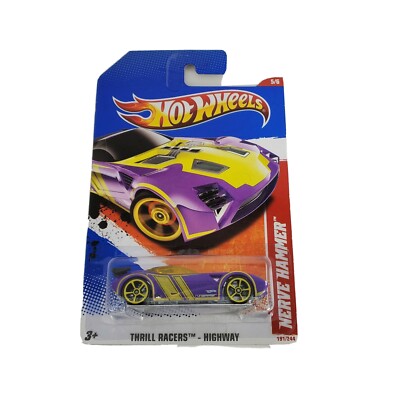 2011 Hot Wheels #191 Thrill Racers Highway 5/6 NERVE HAMMER Purple Yellow 