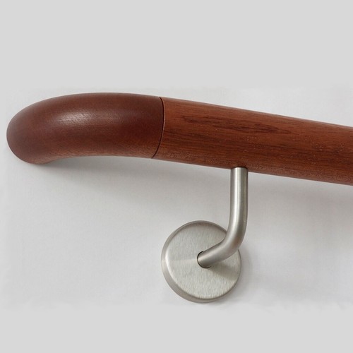 Mahagoni Handlauf Geländer lackiert Ø42 mm Edelstahlhalter Treppe Wand Bausatz - Bild 23 von 23