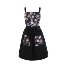 Vintage Pinafore Apron Dress for Women with Pockets Cute Floral Chef Aprons f...