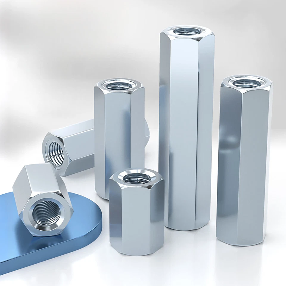 Distanzmuttern Verzinkt Verbindungsmuttern Muffe Gewindehülsen Langmutter M4-M24 - Bild 2 von 4