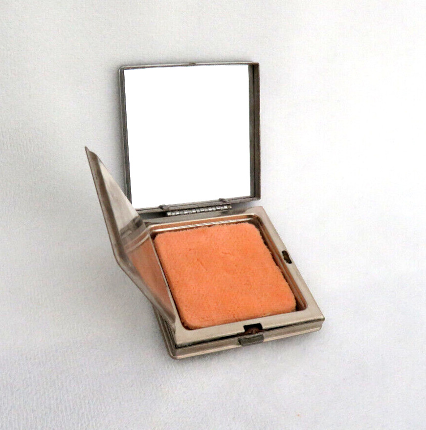 Vintage  Powder Compact w/ Mirror ~ Guiloche Style ~ Name Engraved & Dated 1941