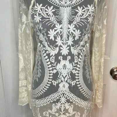 Honey Punch SZ MED-White long sleeve Lace dress-(no under slip) BOHO CHIC!! | eBay Honey Punch SZ MED-White long sleeve Lace dress-(no under slip) BOHO CHIC!! | eBay