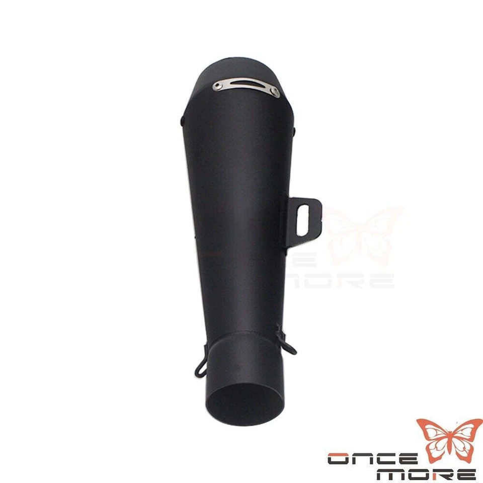Tubo silenciador de escape de acero inoxidable negro para moto Harley Kawasaki Yamaha Foto 4 de 4