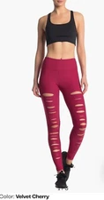90 Degree by Reflex Vented High Waisted Leggings NWT Velvet Cherry Size XS