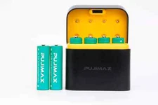 PUJIMAX 1.5V AA 3400mWh Capacity Rechargeable Lithium Batteries + Charger Box
