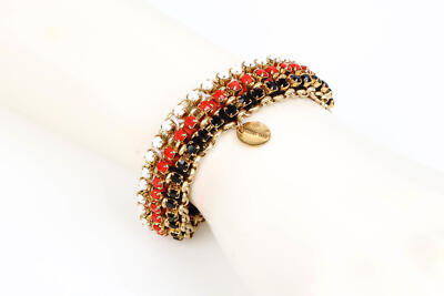 Chan Lu 283675 Women's Multicolor 3-Row Gold Bracelet 6.5''