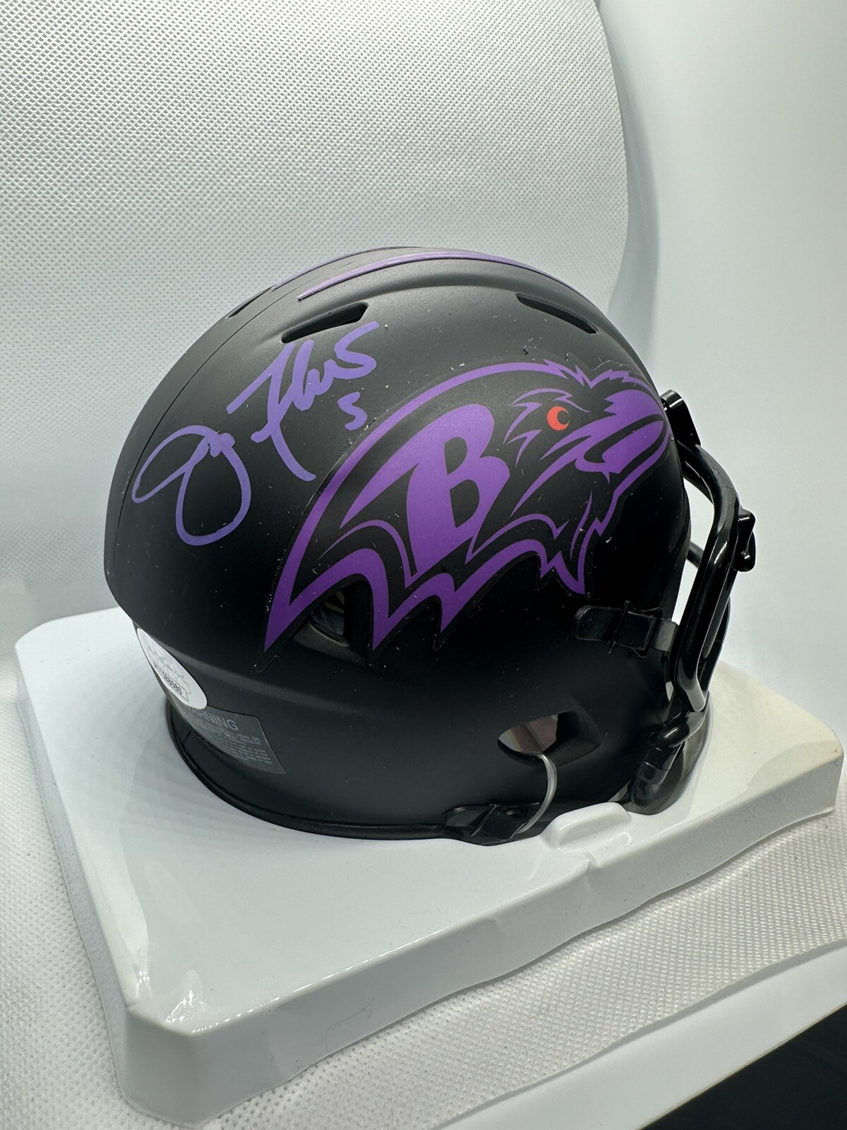 Joe Flacco Autographed Signed Baltimore Ravens Eclipse Mini Helmet JSA COA 