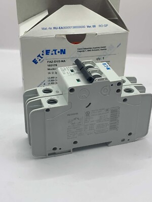EATON FAZ-D1-2-NA miniature circuit breaker, 1A,480Y / 277 VAC / 96 VDC, 2-pole