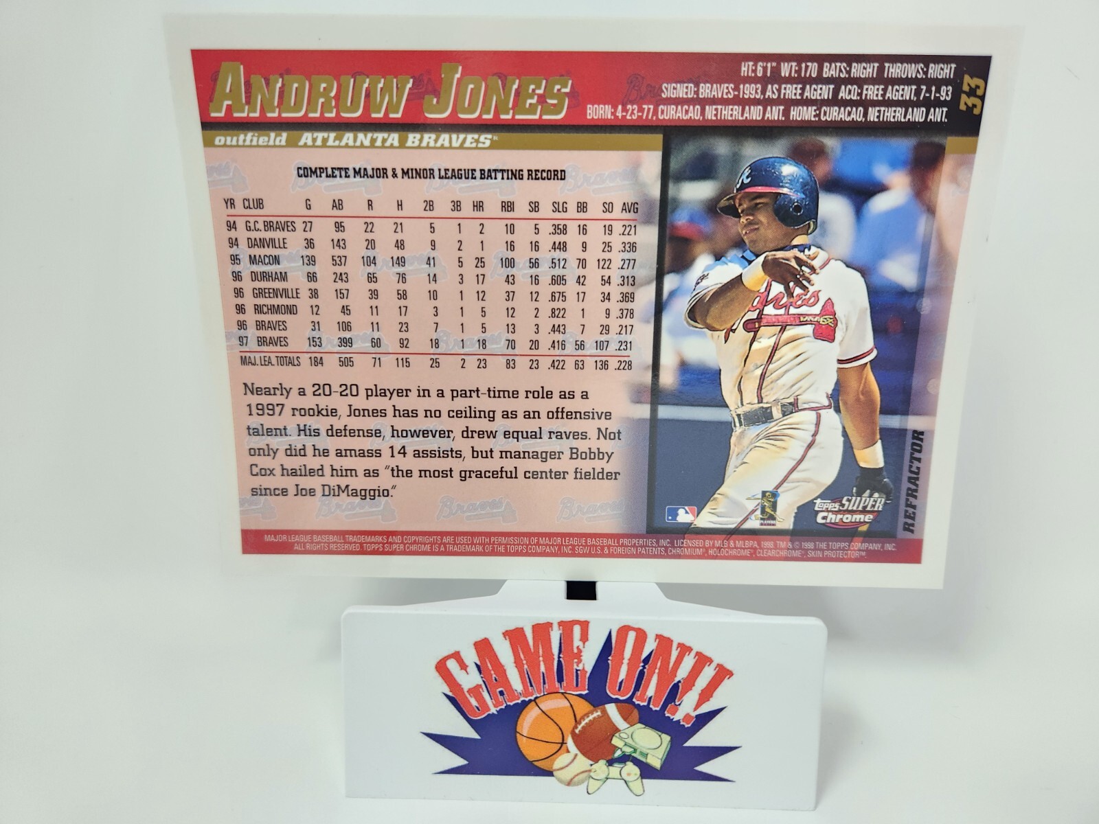 1998 Topps Super Chrome #33 Andruw Jones Refractor EX | eBay