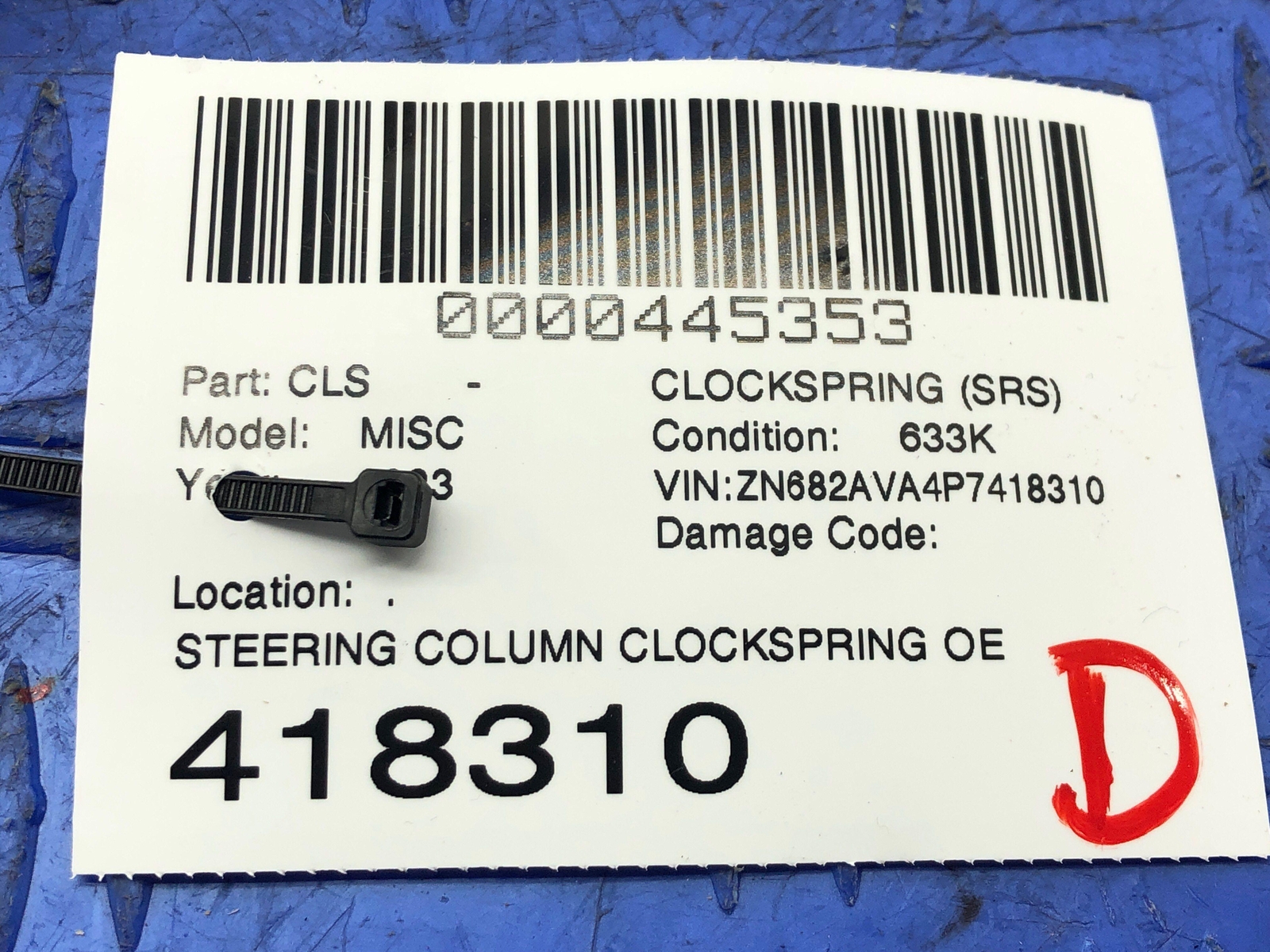 2023 MASERATI GRECALE STEERING COLUMN CLOCKSPRING OEM