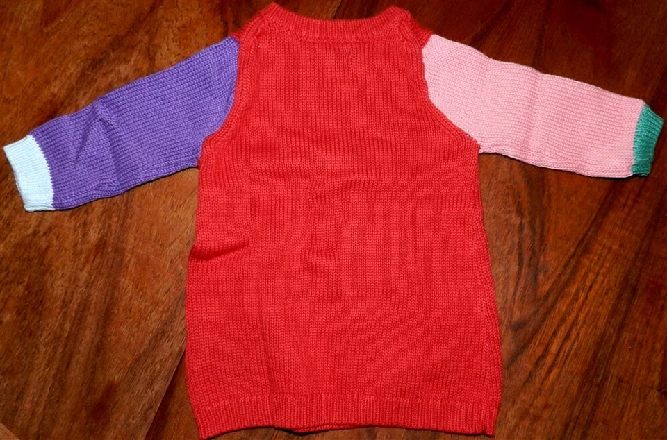 Vestido suéter colorblock boneco de neve bebê gap menina tamanho 3-6 meses novo - Imagem 2 de 2