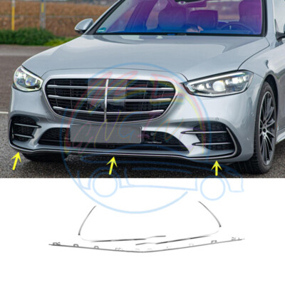 2021-2023 Mercedes W223 S500 S580 3PCS Chrome Front Bumper