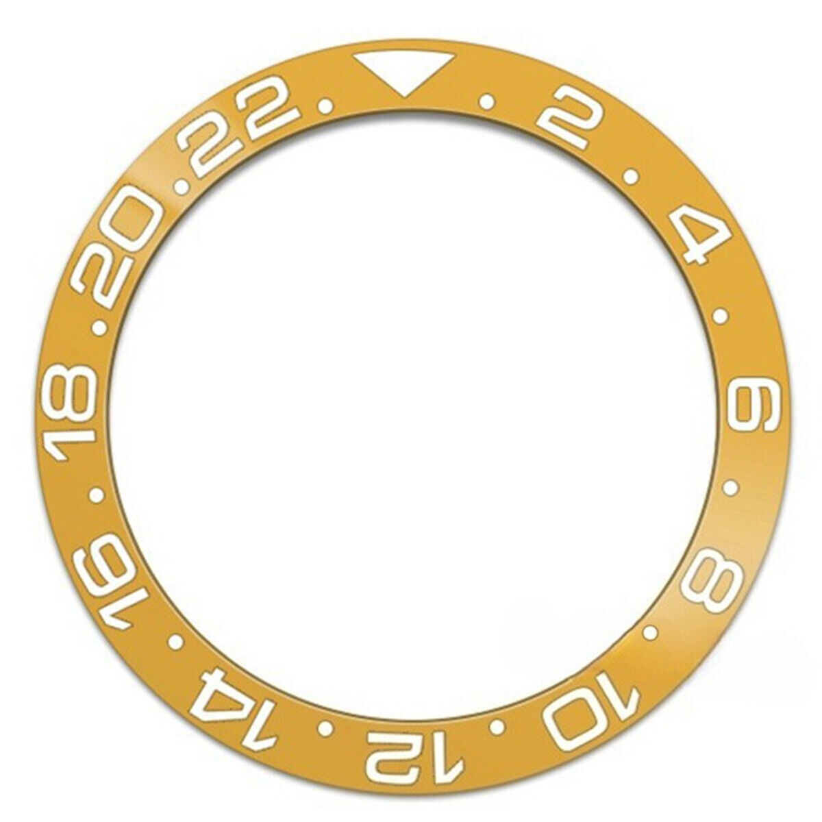 38mm Ceramic Slope GMT Yellow Background White Font Watch Bezel Ring for SUB007 eBay