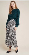 NWT Anthropologie Maeve Hildi Pleated Midi Skirt Size M D06