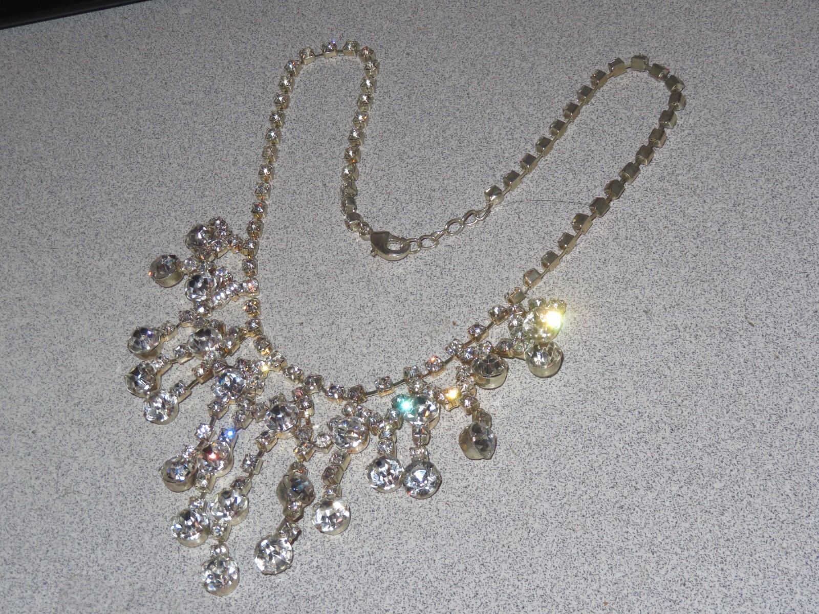 Rhinestone Necklace Jewelry Vintage Drippy (120V) eBay