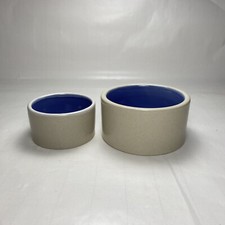 2 Terrarium Feeder 2 Bowls Small Pet Animal Reptile Water Food Stoneware Tank