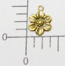 30013       6  Pc Brass Oxidized Small Flower Charm Jewelry Finding