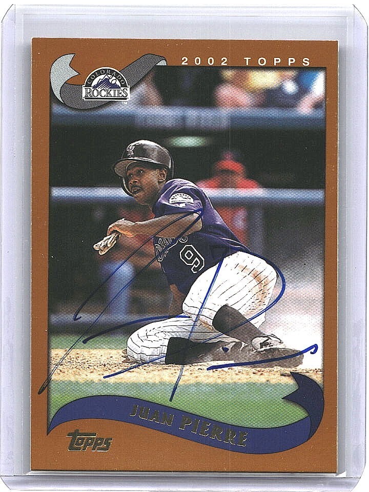 2002 Topps JUAN PIERRE Signed Card IP autograph AUTO ROCKIES MARLINS