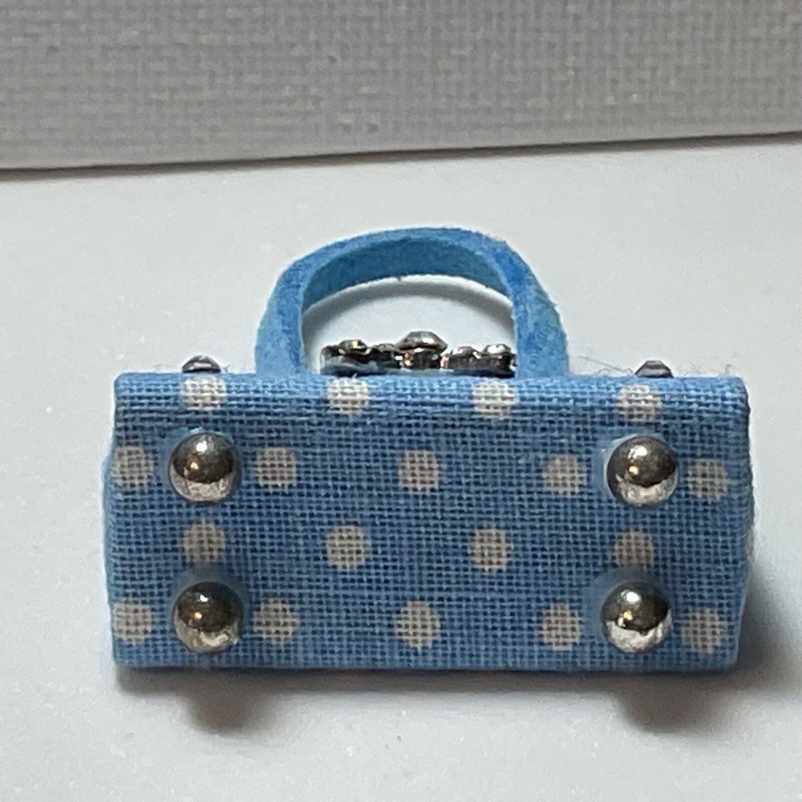 OOAK Barbie Doll Purse Blue & White Bag For 11” Fashion Dolls Designed by ‘Bee