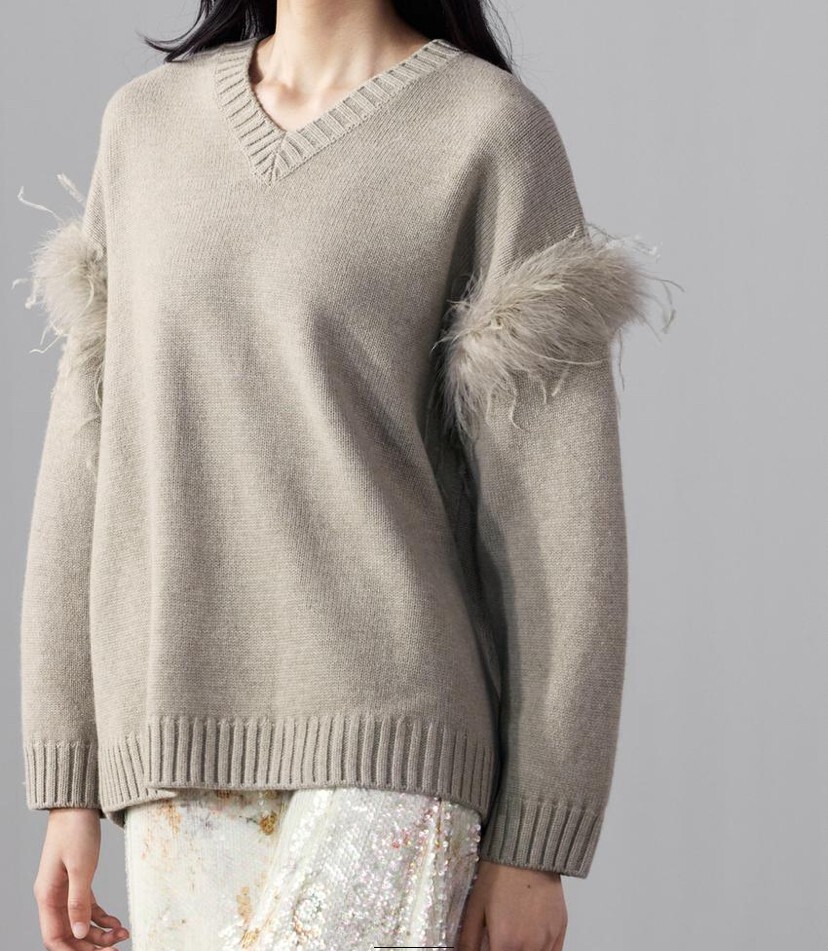 ZARA OVERSIZED 100% WOOL FEATHER SWEATER MINK NEW SIZES S-M L-XL