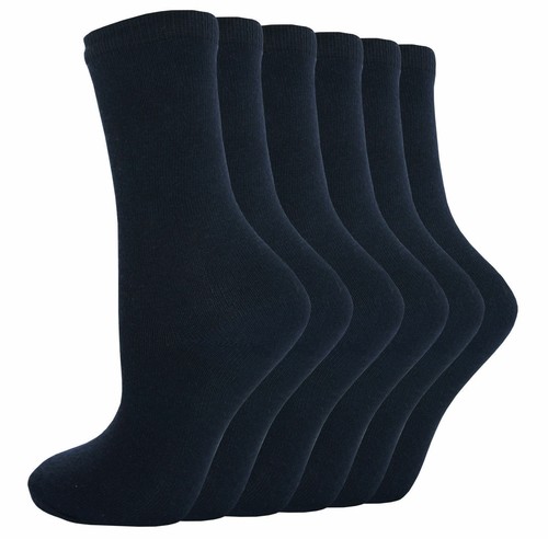 6 Girls Boy Kids Plain Cotton School Uniform Ankle Socks Back To School All Size - Picture 3 of 5
