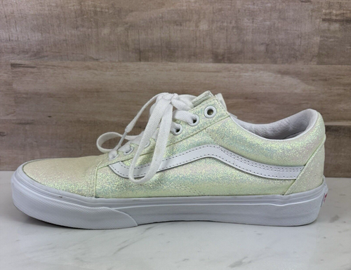 VANS Old Skool UV Glitter White/Green/ Pink Shoes- Women's 9 Men's 7.5 Lace Up - Picture 2 of 17