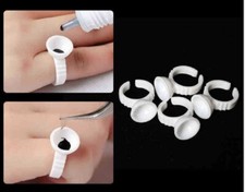 100-Piece Disposable Glue Rings Eyelash Extension Tattoo Pigment Cup Holders