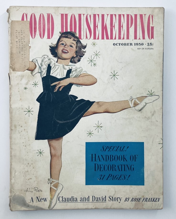 VTG Good Housekeeping Magazine October 1950 A New Claudia and