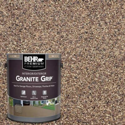 1 Gal Tan Granite Grip Decorative Flat Interior Exterior Concrete Floor Coating