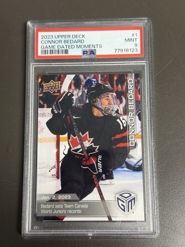 2023 Upper Deck All-Sports Game Dated Moments - Connor Bedard #1 (RC) PSA 9
