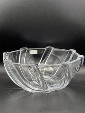 Crystalite Bohemia From Czech Rep. Clear Crystal Bowl w/ Spiral Design 7” x 3”