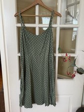 Old Navy Fit and Flare Green Polka Dot Dress Women's Size XL