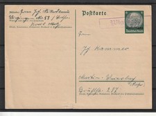 Lothringen Ganzsache Karte mit Notstempel WIGINGEN, 1941 #1098367