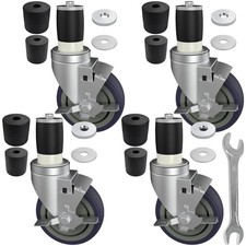 MySit 4 inch Work Table Caster Wheels for Commercial Kitchen Prep black