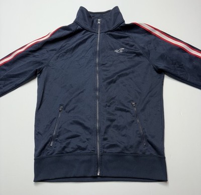 Y2K Hollister Athletic Track Jacket Full Zip Men s Navy Size M Vintage 2000s