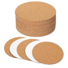 Self-Adhesive Cork round 3 X 3 Inch Tiles Backing Sheets for Coasters Pads DIY