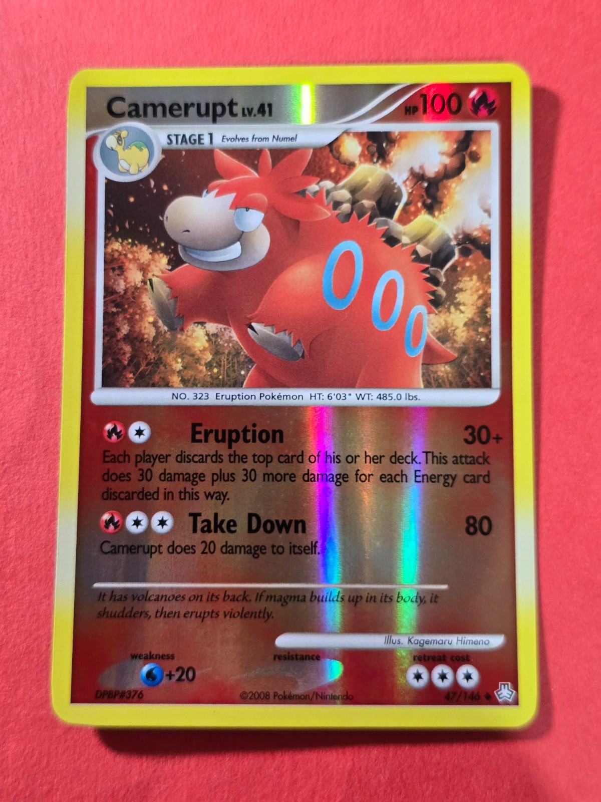 2008 Pokemon D and P Legends Awakened Reverse Foil #47 Camerupt, UC, cd1