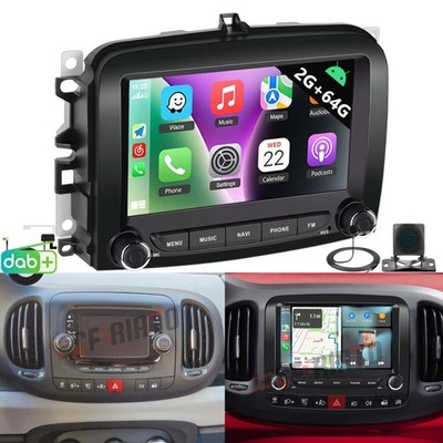 DAB 7 Zoll Android 15 Autoradio Carplay Für Fiat 500L 2013-2019 GPS Nav WIFI 64G