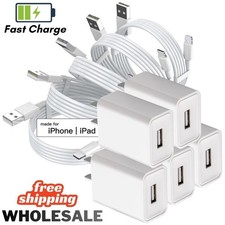 Fast Charger For iPhone 6 7 8 11 12 13 14 USB A Wall Charger Adapter Cable Lot