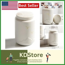 Elegant White Bird Ceramic Keepsake Urn for Ashes