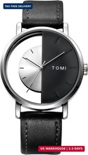 Unisex Transparent Half-Hollowed Classic Minimalist Quartz Watch for Women Men F
