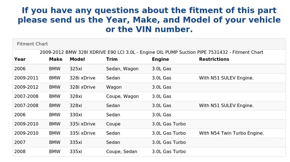 2009-2012 BMW 328I XDRIVE E90 LCI 3.0L - Engine OIL PUMP Suction PIPE 7531432 - Image 4 of 4