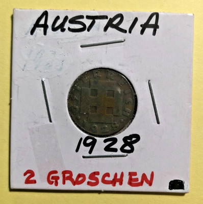 1928 Austria  Collectible Rare Foreign Coin 2 Groschen #607