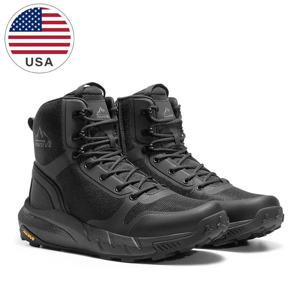 Men's Military Tactical Boots Lightweight Side Zipper Motorcycle Boots-Black
Opens in a new window o