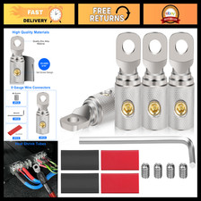 4PCS 0 Gauge Wire Terminal Connectors for Car Battery, 1/0 AWG Audio Amplifier,