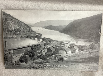Vintage Postcard Harpers Ferry In By-gone Days Aerial View John Brown s Fort WV