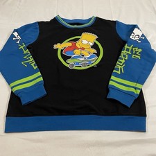 The Simpsons: Bart Simpson Kids Black Blue Sweatshirt Size 18-20