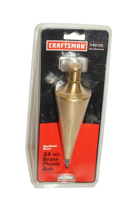 Vintage New Craftsman Brass Plumb Bob 24 Oz 940105 Machined Brass 16 oz Rare